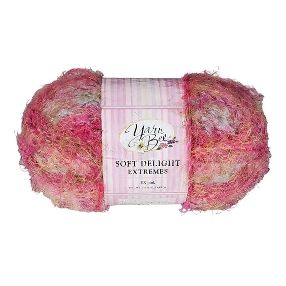 New Yarn Bee Soft Delight Extremes Ex Pink Color #1200 Lot 1820 3.6 Oz Crafting - Picture 1 of 6